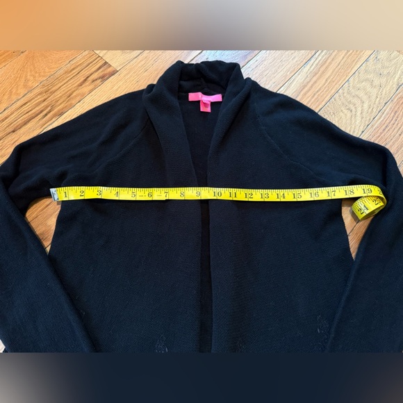 Lilly Pulitzer Tatum BLACK Fringe Hem Open Cardigan Sweater Women’s Size S - Picture 14 of 15